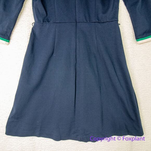 Eliza J Contrast Trim Surplice V-Neck Wrap blue Dress, size 8 - Picture 13 of 16